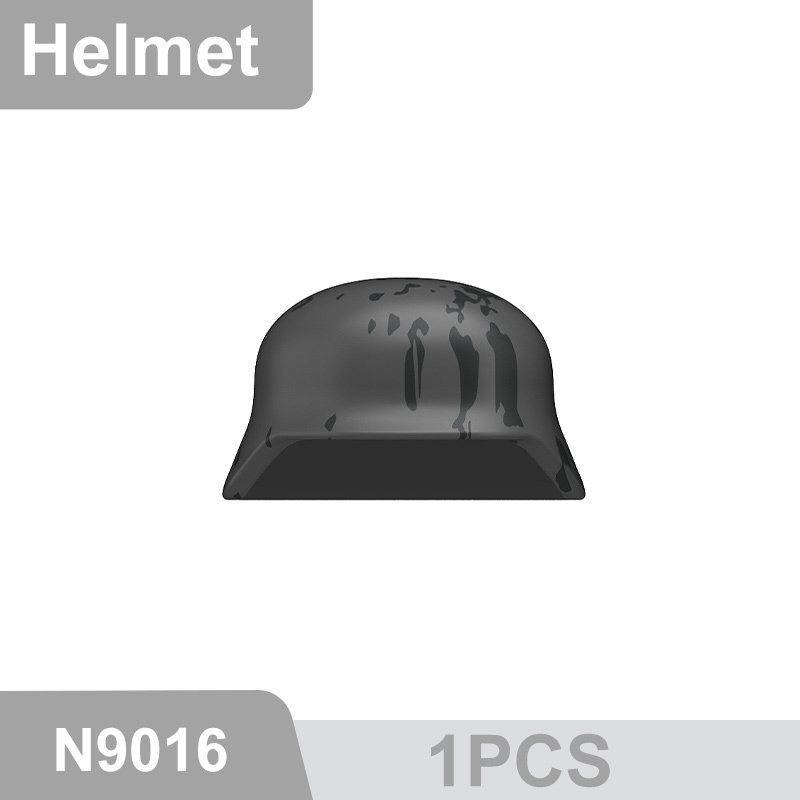 N9015-9025 WW2 Military German M35 Camouflage Helmet Building Blocks Army Officer Soldier Figures Hat Head Coat War Accessories Weapon Gun Bricks Gift Boy