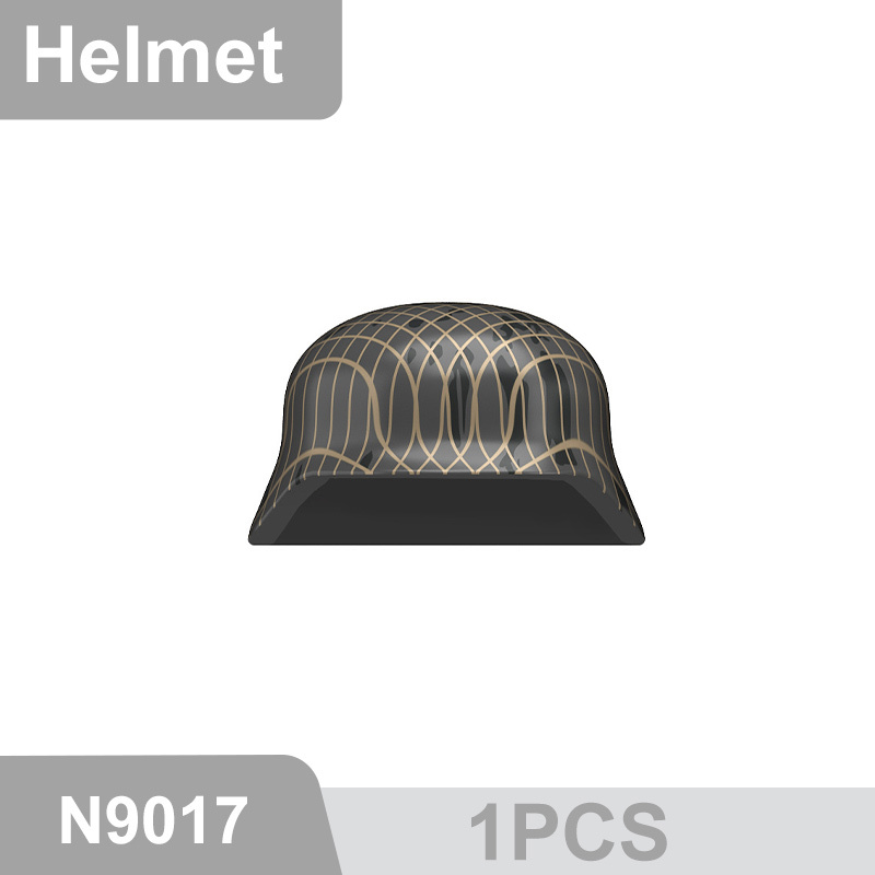 N9015-9025 WW2 Military German M35 Camouflage Helmet Building Blocks Army Officer Soldier Figures Hat Head Coat War Accessories Weapon Gun Bricks Gift Boy