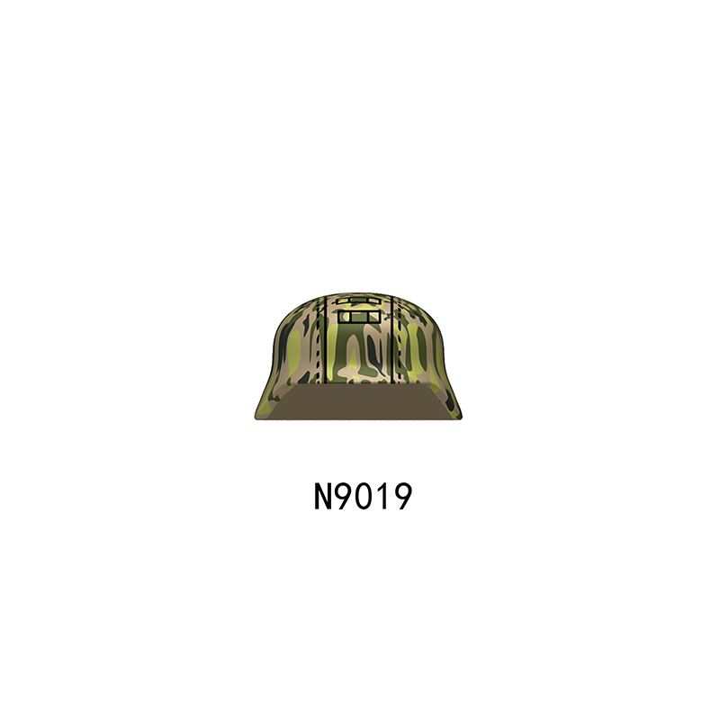 N9026-9030 WW2 Military German Wide Brim Helmet Building Blocks Army Officer Soldier Figures Hat Head Coat War Accessories Weapon Gun Bricks Gift Boy