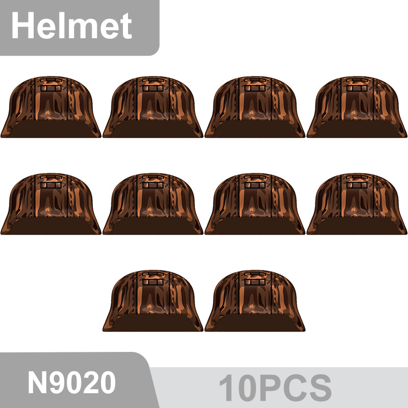 N9015-9025 WW2 Military German M35 Camouflage Helmet Building Blocks Army Officer Soldier Figures Hat Head Coat War Accessories Weapon Gun Bricks Gift Boy