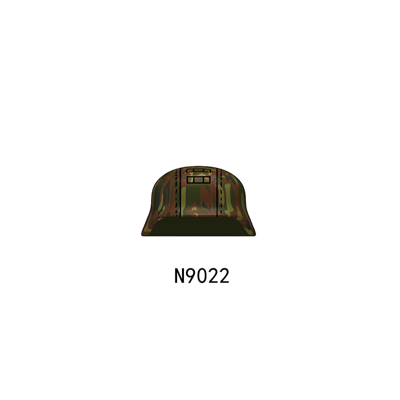 N9026-9030 WW2 Military German Wide Brim Helmet Building Blocks Army Officer Soldier Figures Hat Head Coat War Accessories Weapon Gun Bricks Gift Boy
