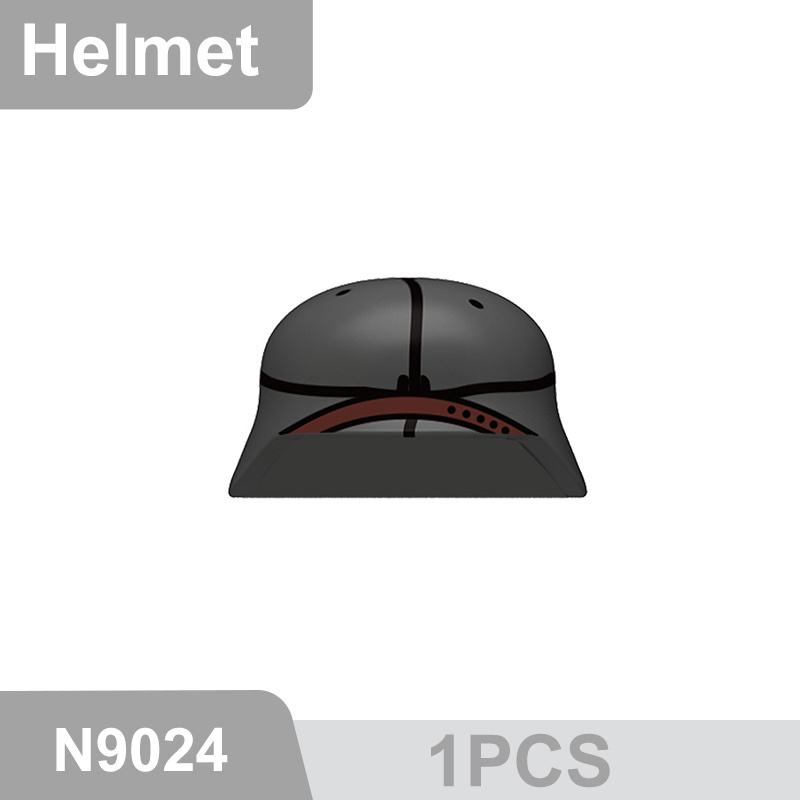 N9015-9025 WW2 Military German M35 Camouflage Helmet Building Blocks Army Officer Soldier Figures Hat Head Coat War Accessories Weapon Gun Bricks Gift Boy