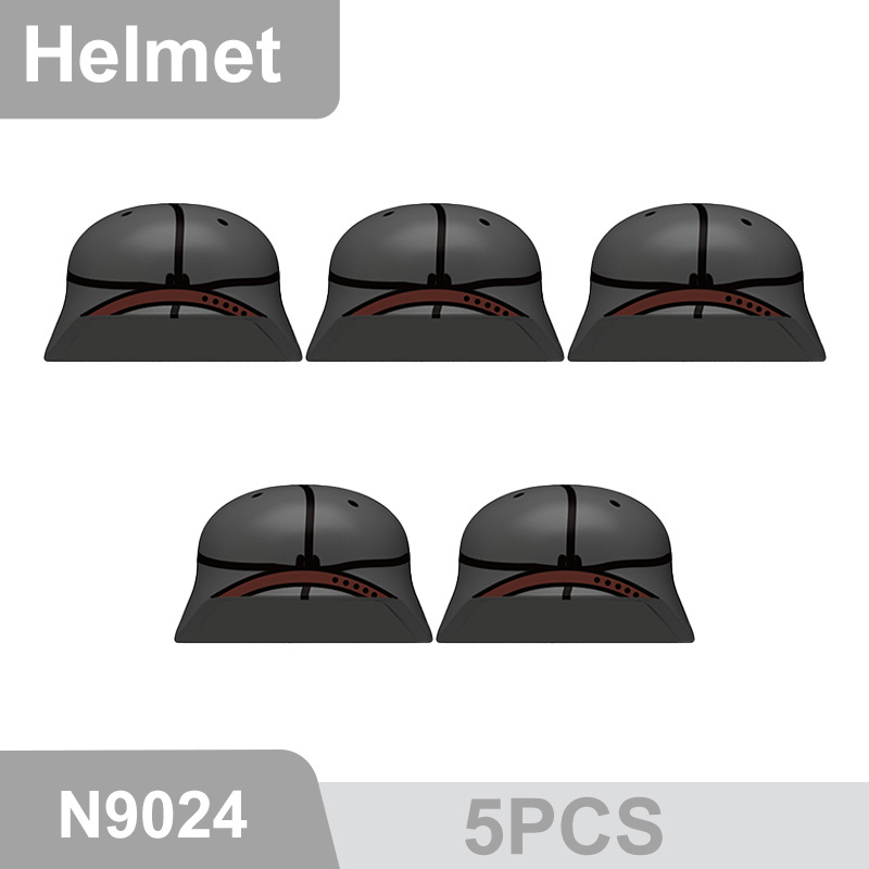 N9015-9025 WW2 Military German M35 Camouflage Helmet Building Blocks Army Officer Soldier Figures Hat Head Coat War Accessories Weapon Gun Bricks Gift Boy