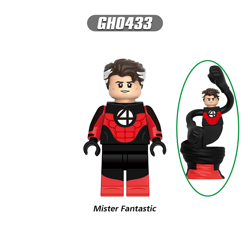 G0146 Marvel DC Fantastic Four Mister Fantastic Minifigs Action Figure Human Torch Building Blocks Annihilus Children Gifts Toys