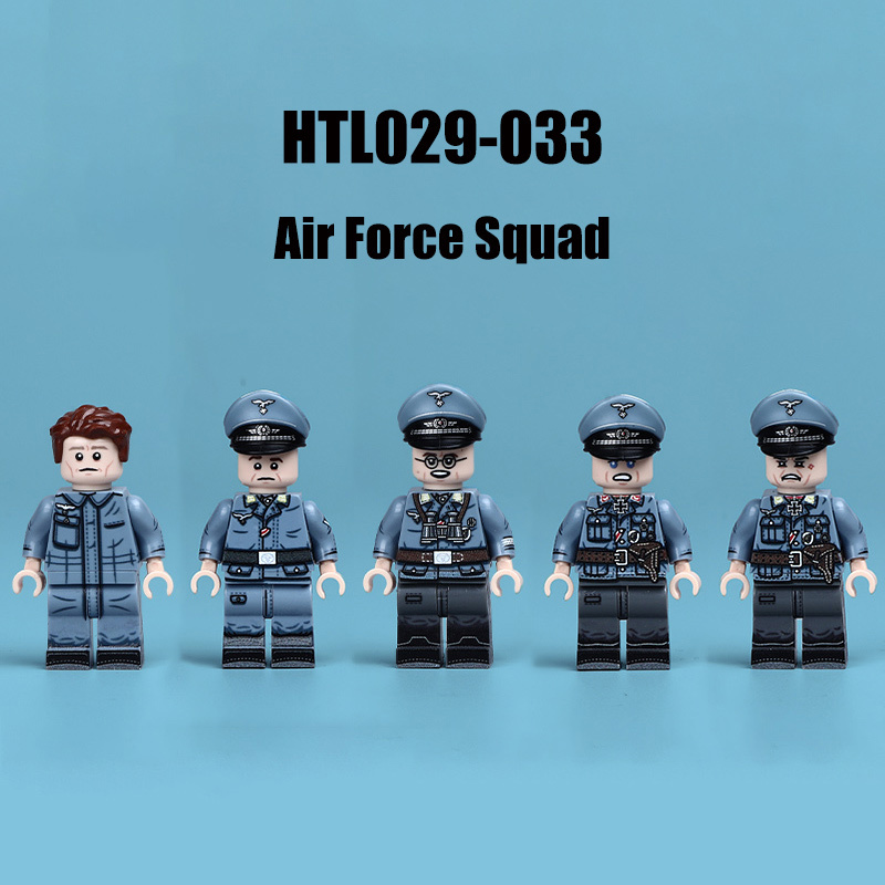 N612 German Air Force Field Division Camouflage G43 Soldiers Action Figures Luftwaffe Army Building Blocks Weapons Gun Toys Boys N609-612
