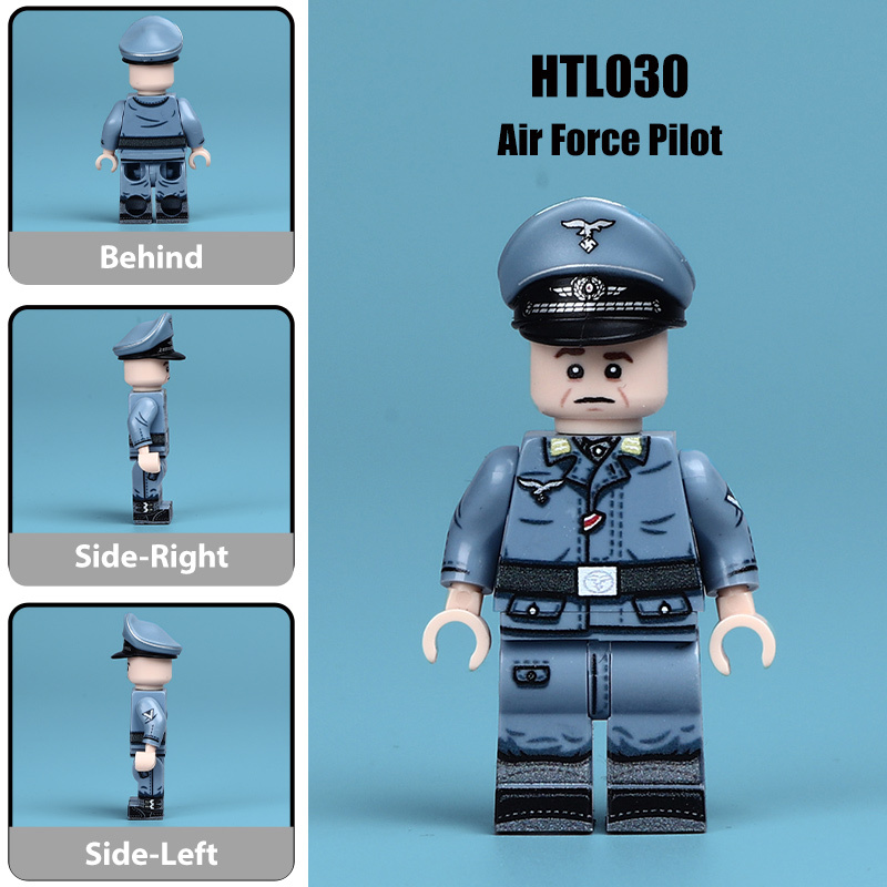 N612 German Air Force Field Division Camouflage G43 Soldiers Action Figures Luftwaffe Army Building Blocks Weapons Gun Toys Boys N609-612