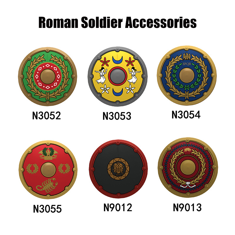 N818-832 Medieval Series Ancient Roman Shield Heavy Infantry Minifigs Building Blocks Crossbowaman Centurion Weapon Sword Shield Toys Boys