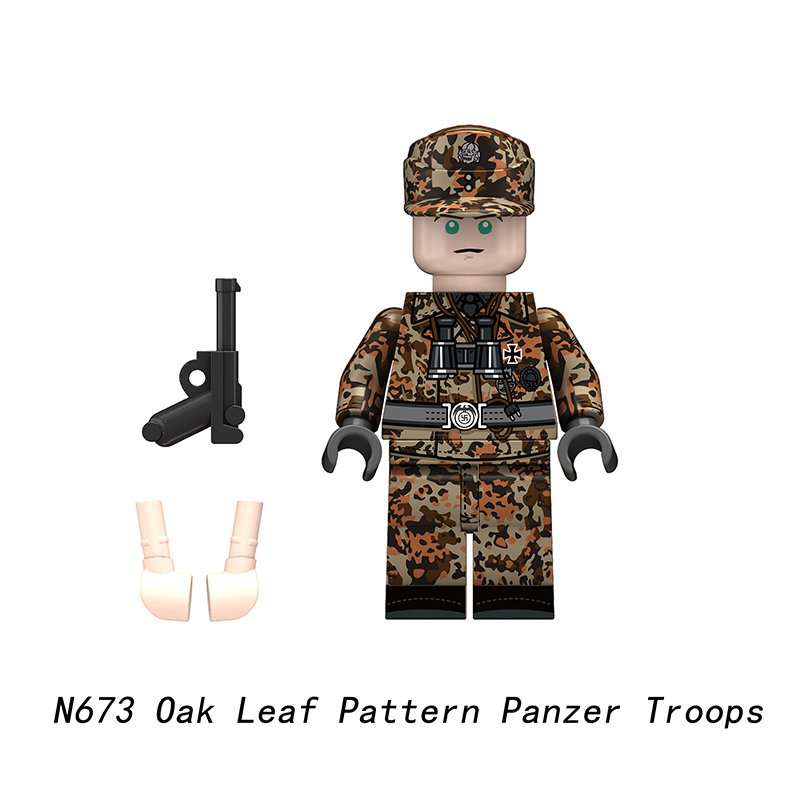 Military Camouflage Weapon Oak Leaf Pattern Panzer Troops Bricks