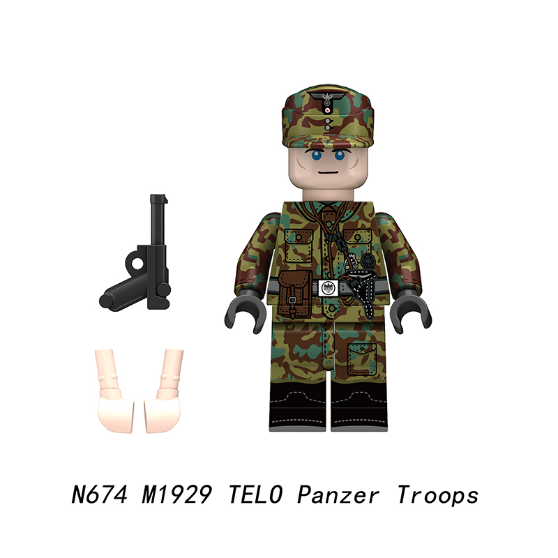 Military Camouflage Weapon Oak Leaf Pattern Panzer Troops Bricks