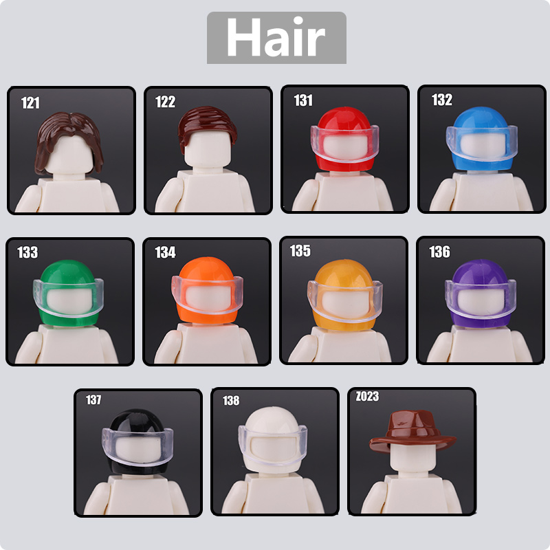 1/6 フィギュア デザートパーツ込み Brickpanda| Hair Athlete's helmet Accessories Compatible Bricks Kits