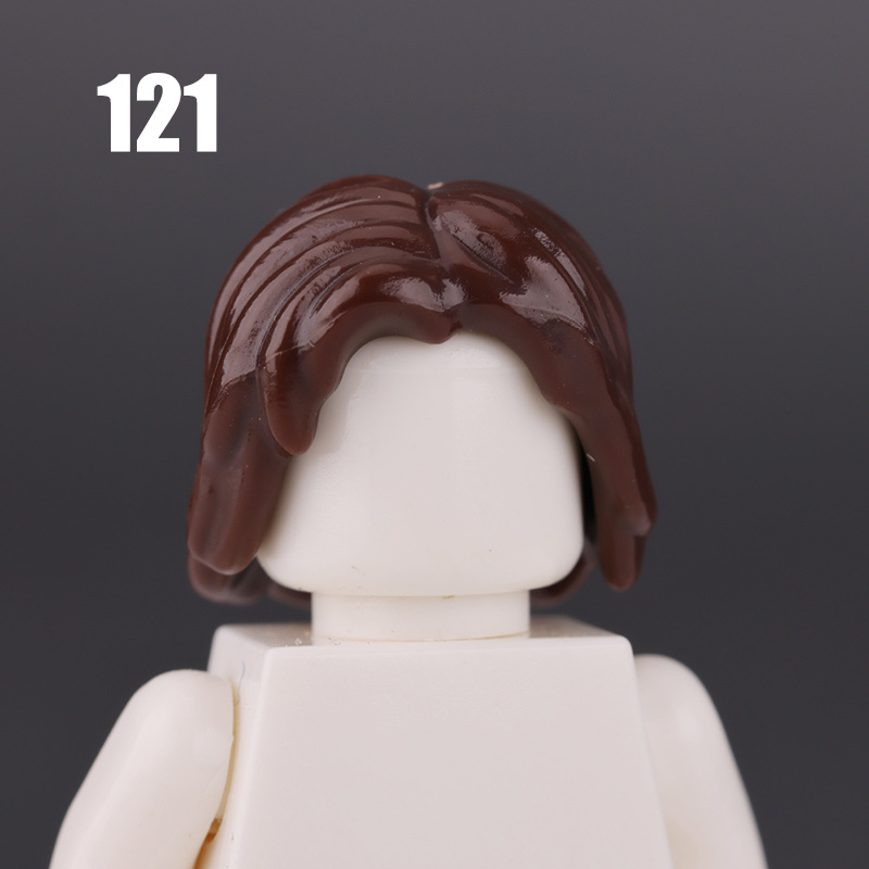 100-119 MOC City Hair Accessories Building Blocks Compatible Figure Body Parts Brown Black Blond Head DIY Bricks Toys Children Gift