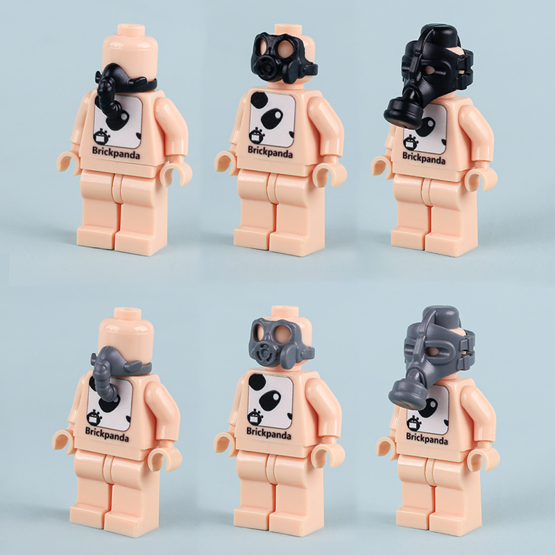 MOC WW2 England Helmet Gas Mask Building Blocks Military Soldier WW1 Britain Minifigures Hats Mask Accessories Army Bricks Toys