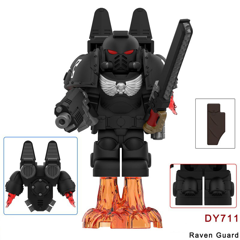 DY701-708 British Game Warhammer Blood Angels Minifigs Building Blocks Warrior Ultramarines Imperial Armour Helmet Toys Gift Boy