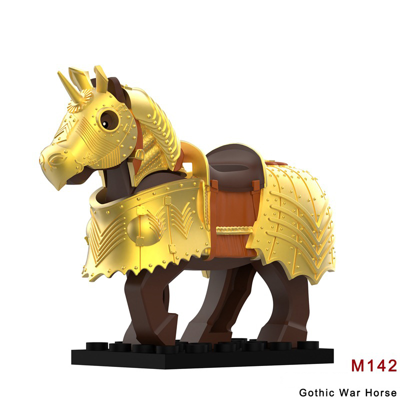 DW007-012 Medieval Series Gothic War Horse Building Blocks Army Soldiers Knight Infantry Sword Shield Helmet Boy Toys