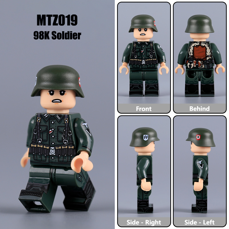 WW1 WW2 Soliders MG Gunner German Solider Bricks War Military