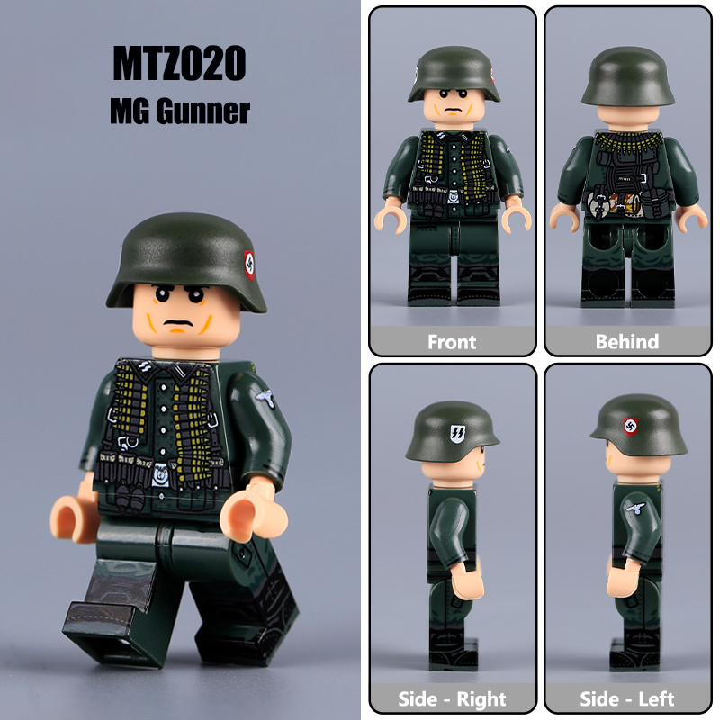 MT52-55 Helfer WW2 Military Parade Soliders Action Figures German Gefreiter Waffenrock Building Blocks Boatswain Coastal Artillery Gifts