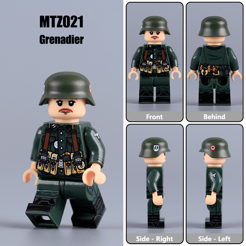 MT52-55 Helfer WW2 Military Parade Soliders Action Figures German Gefreiter Waffenrock Building Blocks Boatswain Coastal Artillery Gifts
