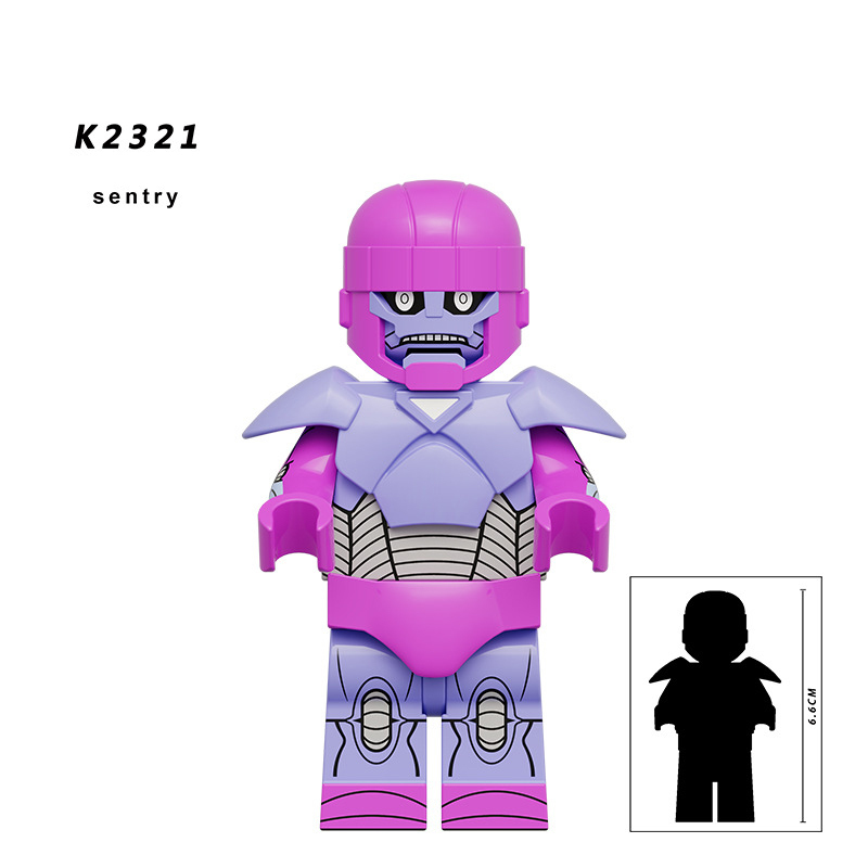 KDL850 Marvel X-Men Minifigs Sentry Purple Minifigs Building Blocks DC Comics Compatible Solider Weapon Toys Children Gifts
