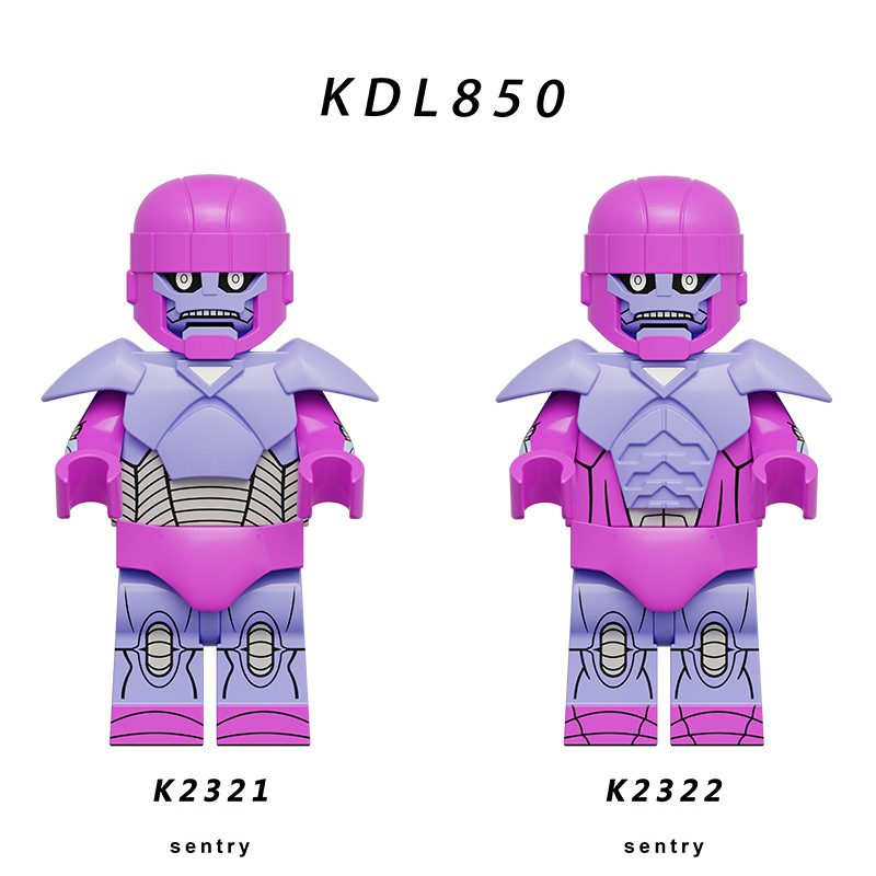 KDL850 Marvel X-Men Minifigs Sentry Purple Minifigs Building Blocks DC Comics Compatible Solider Weapon Toys Children Gifts