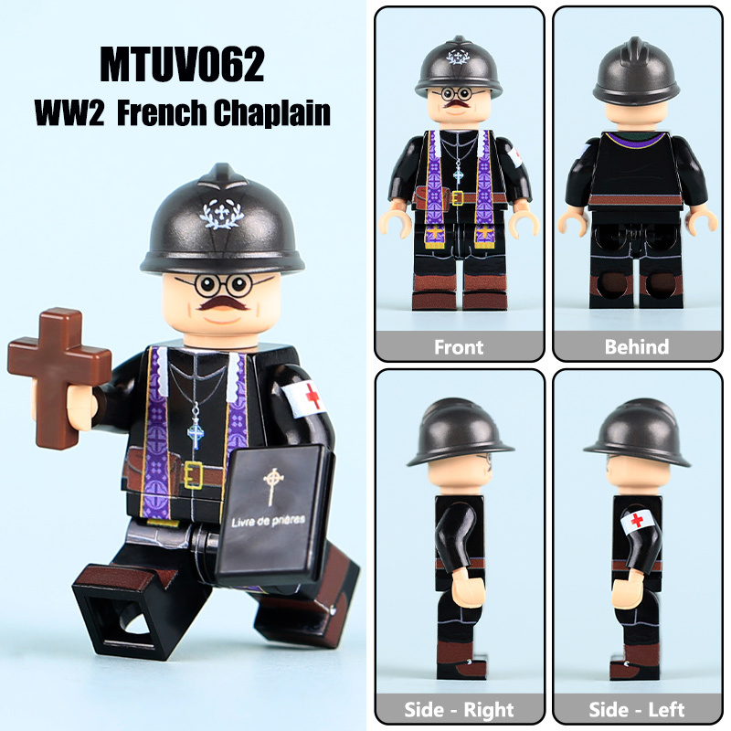 HTL003 HTL005-009 WW2 German Office Minifigs Building Blocks UV Printing SS-Obersturmbannführer Army Weapon Soldier Figures Parts Bricks Toys