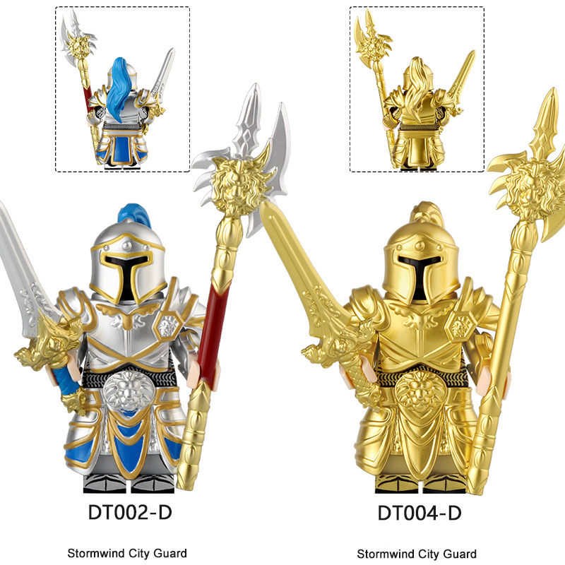 DT8902 Medieval Soldiers Military Building Blocks Stormwind City Guard War Shield Action Figures Mini Building Toy Children Gifts