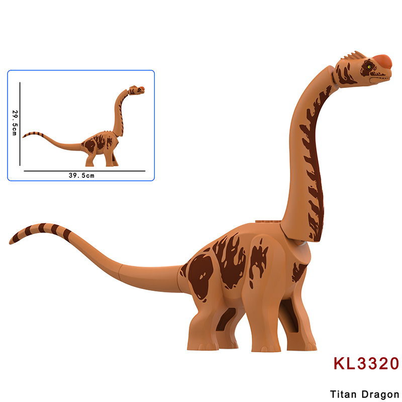 KLTZ001-005 Cartoon Dinosaur Set Kits  Pterosaur Action Figures White Little Triceratops Minifigs Building Blocks Toys Children Gifts