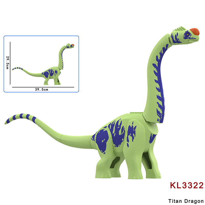 KLTZ001-005 Cartoon Dinosaur Set Kits  Pterosaur Action Figures White Little Triceratops Minifigs Building Blocks Toys Children Gifts