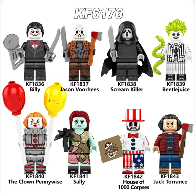 KF6175 Happy Halloween Sally Jack Skellington Building Blocks Comic  Michael Myers Hannibal Minifigs Broll Anime Action Children Gifts Toys