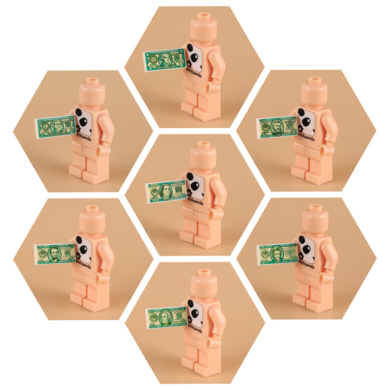 MOC City Series Supermaket Printed Builiding Blocks Shopping Cart Food Snack Accessories Parts Minifigs Street Toys Boys Gifts