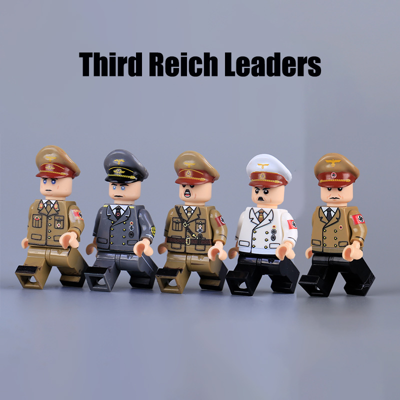 MTUV032-35 WW2 German Nazi Party Hitler UV Minifigs Building Blocks War Army Soldiers Weapon Military Gun Accessoories Toys Boys Gifts MTUV057
