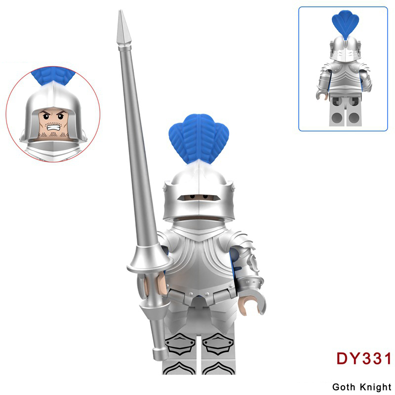 DW007-012 Medieval Series Gothic War Horse Building Blocks Army Soldiers Knight Infantry Sword Shield Helmet Boy Toys