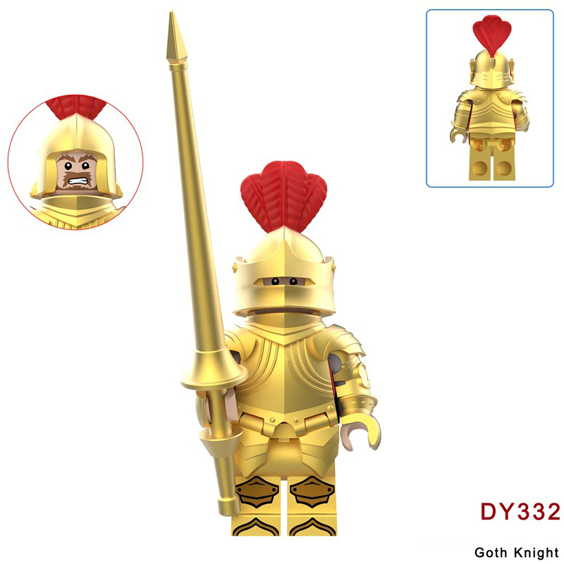 DW007-012 Medieval Series Gothic War Horse Building Blocks Army Soldiers Knight Infantry Sword Shield Helmet Boy Toys