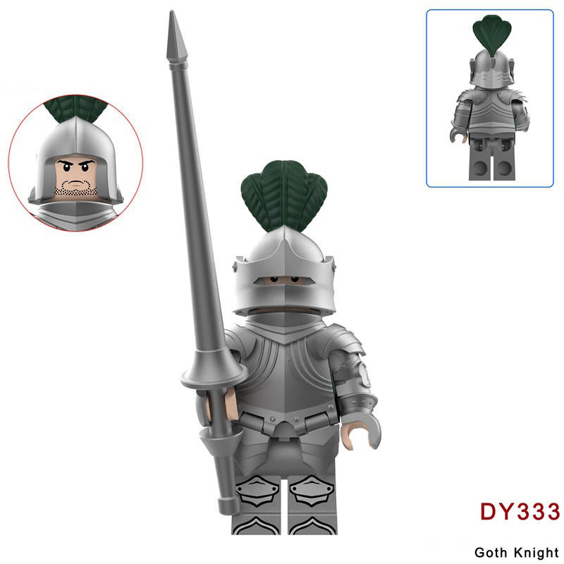 DW007-012 Medieval Series Gothic War Horse Building Blocks Army Soldiers Knight Infantry Sword Shield Helmet Boy Toys