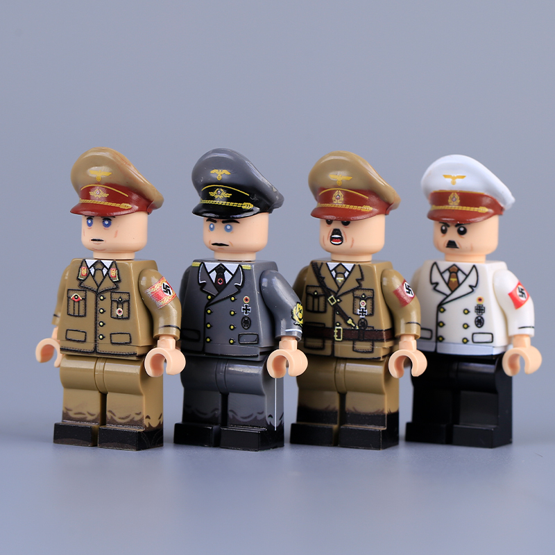 MTZ012-14 WW2 German Nazi Party Hitler Minifigs Building Blocks War Army Soldiers Weapon Military Gun Accessoories Toys Boys Gifts MT001