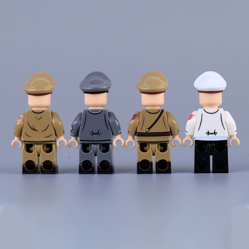 MTZ012-14 WW2 German Nazi Party Hitler Minifigs Building Blocks War Army Soldiers Weapon Military Gun Accessoories Toys Boys Gifts MT001