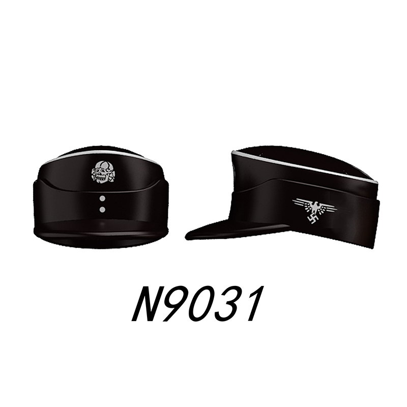 N9015-9025 WW2 Military German M35 Camouflage Helmet Building Blocks Army Officer Soldier Figures Hat Head Coat War Accessories Weapon Gun Bricks Gift Boy