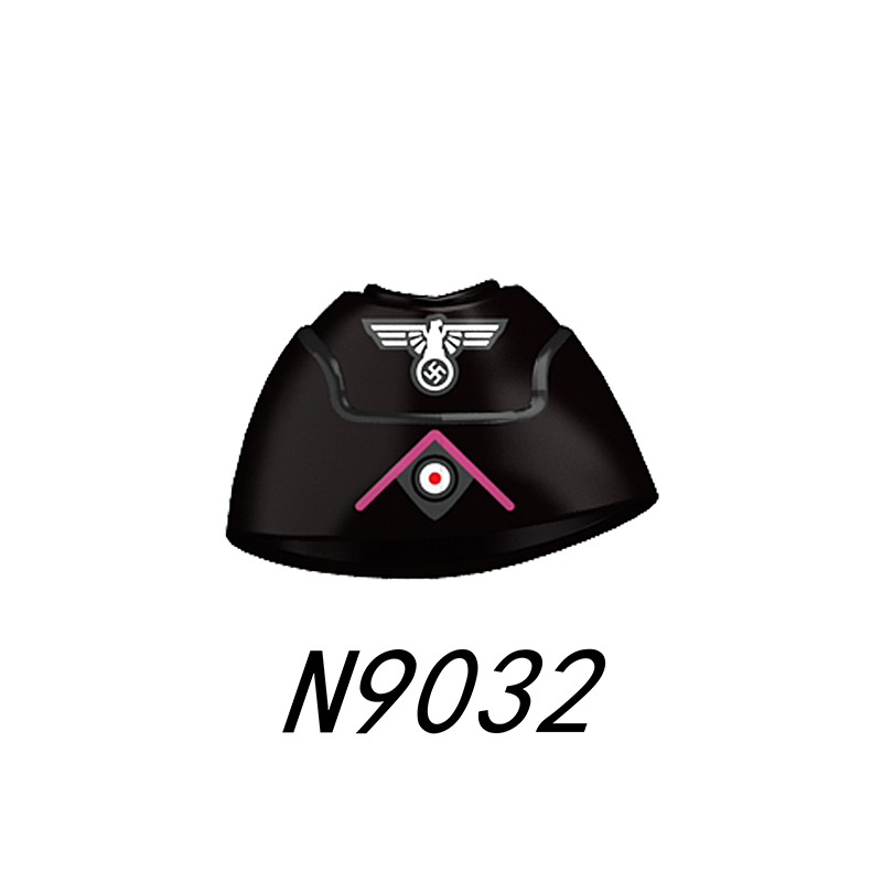 N9015-9025 WW2 Military German M35 Camouflage Helmet Building Blocks Army Officer Soldier Figures Hat Head Coat War Accessories Weapon Gun Bricks Gift Boy