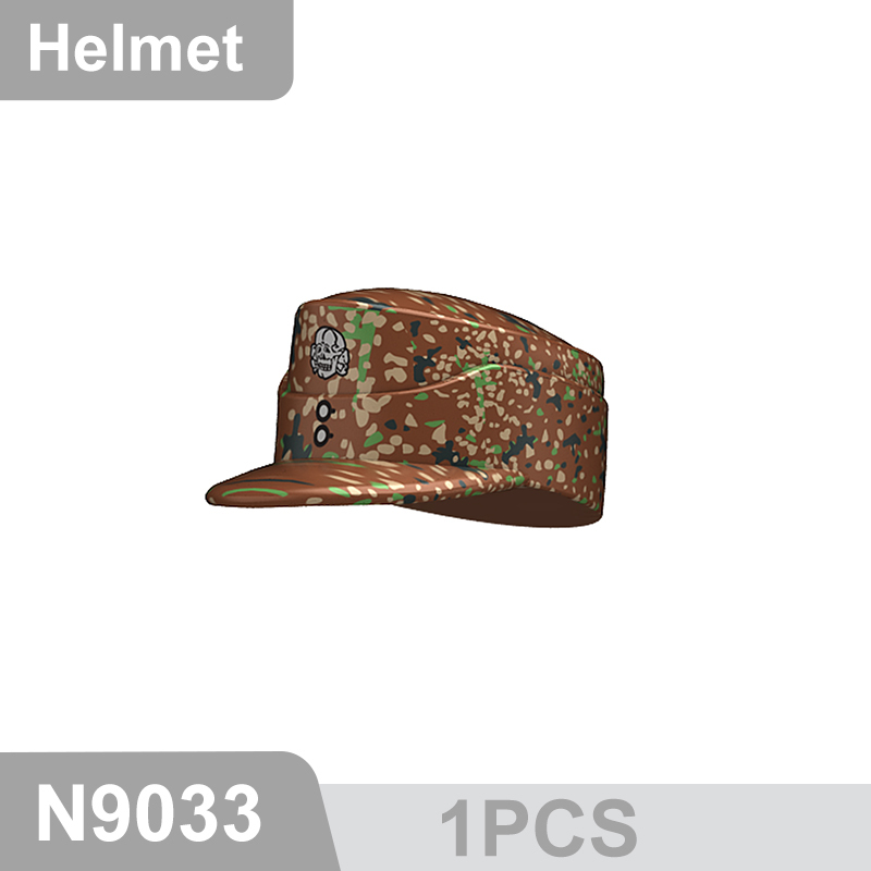N9015-9025 WW2 Military German M35 Camouflage Helmet Building Blocks Army Officer Soldier Figures Hat Head Coat War Accessories Weapon Gun Bricks Gift Boy