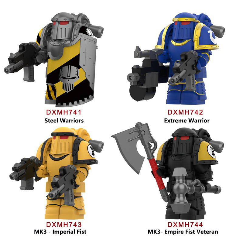 WM6209 Game Radiation Power Armor Minifigs Motorcycle Building Blocks Warrior Robot Ultramarines Imperial Armour Compatible Toys Gift