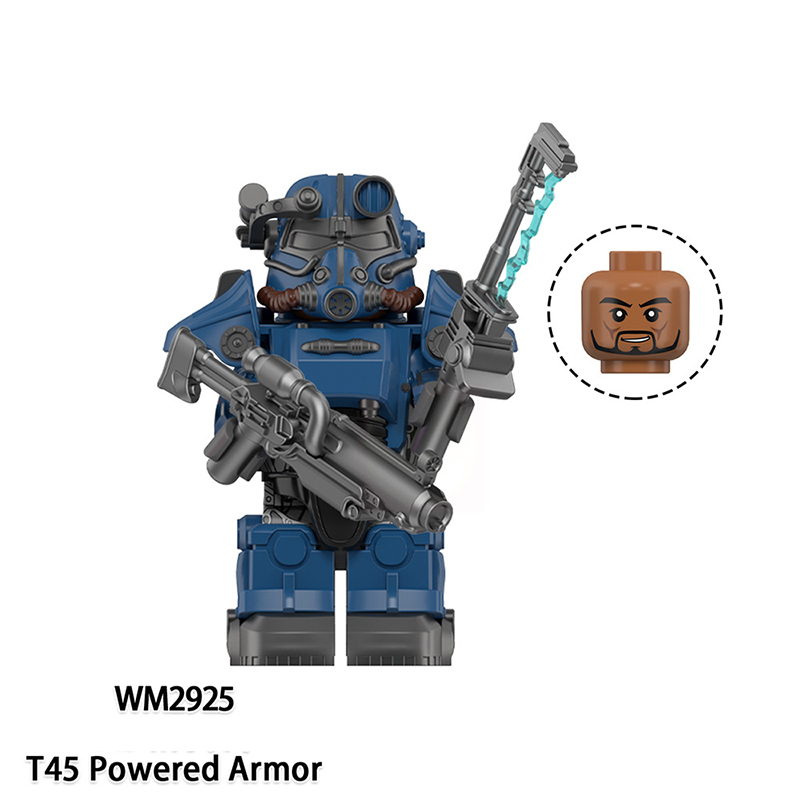 WM6209 Game Radiation Power Armor Minifigs Motorcycle Building Blocks Warrior Robot Ultramarines Imperial Armour Compatible Toys Gift