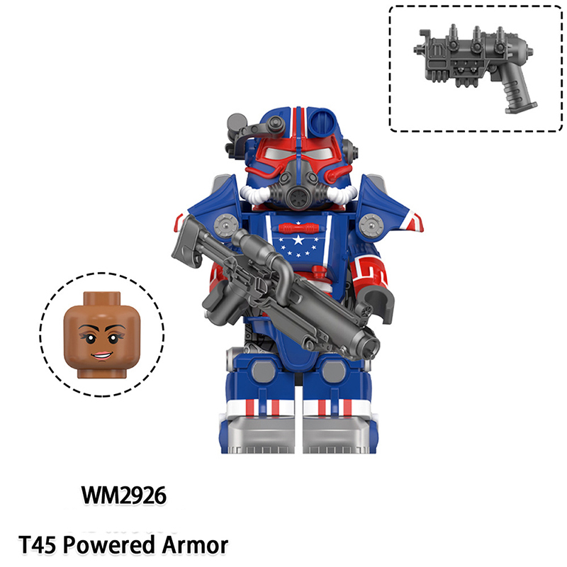 WM6209 Game Radiation Power Armor Minifigs Motorcycle Building Blocks Warrior Robot Ultramarines Imperial Armour Compatible Toys Gift