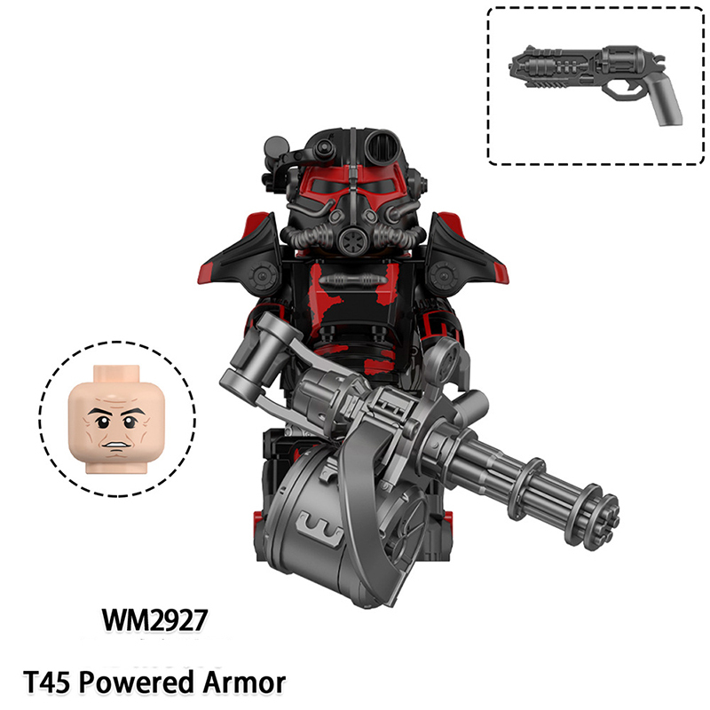 WM6209 Game Radiation Power Armor Minifigs Motorcycle Building Blocks Warrior Robot Ultramarines Imperial Armour Compatible Toys Gift
