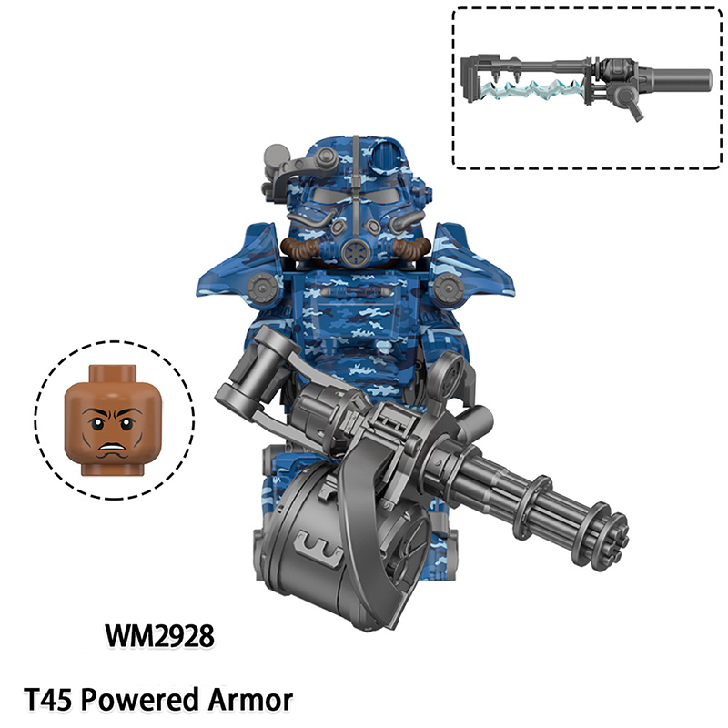 WM6209 Game Radiation Power Armor Minifigs Motorcycle Building Blocks Warrior Robot Ultramarines Imperial Armour Compatible Toys Gift