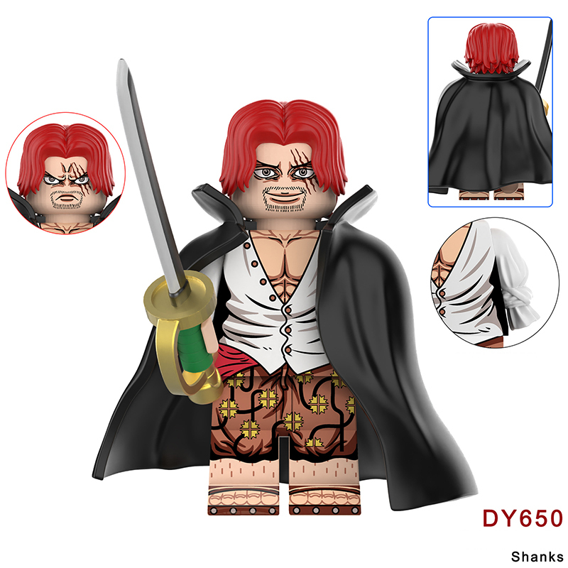 DY674 One Piece Series Luffy Ace Mini Anime Dracule Mihawk Action Figure Building Blocks Cartoon Movie Model Toys Decoration Children Gift
