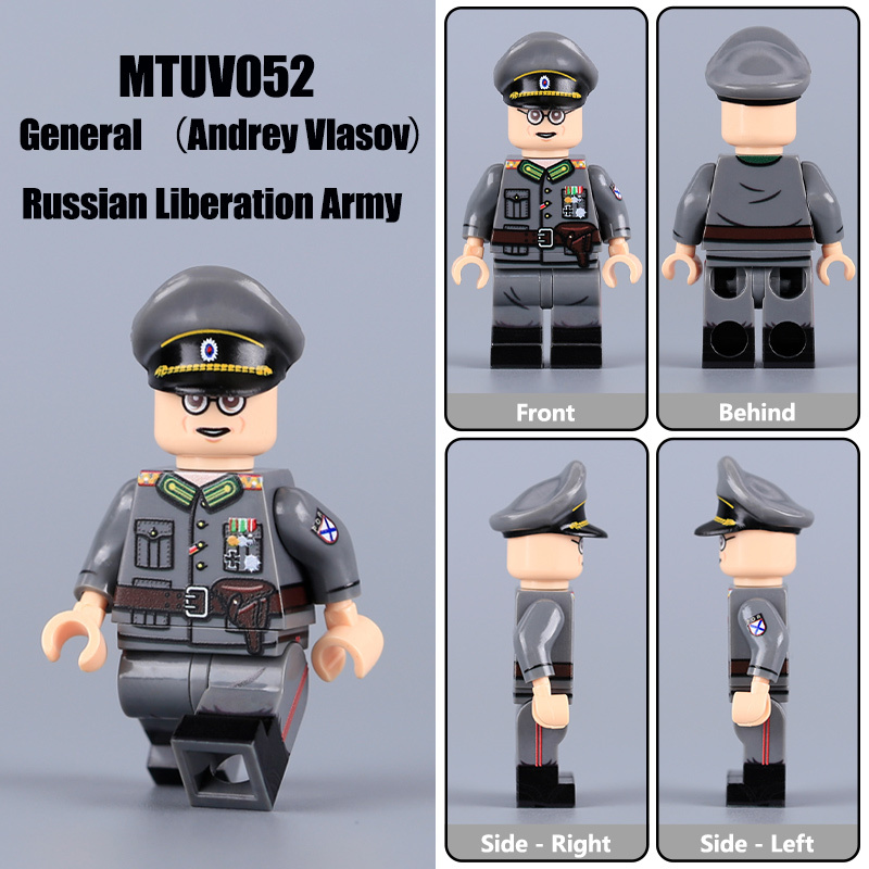 MTUV026 MTUV043 WW2 German Office Minifigs Building Blocks UV Printing Generaloberst Heinz Guderian trench coat  Soldier Bricks Toys