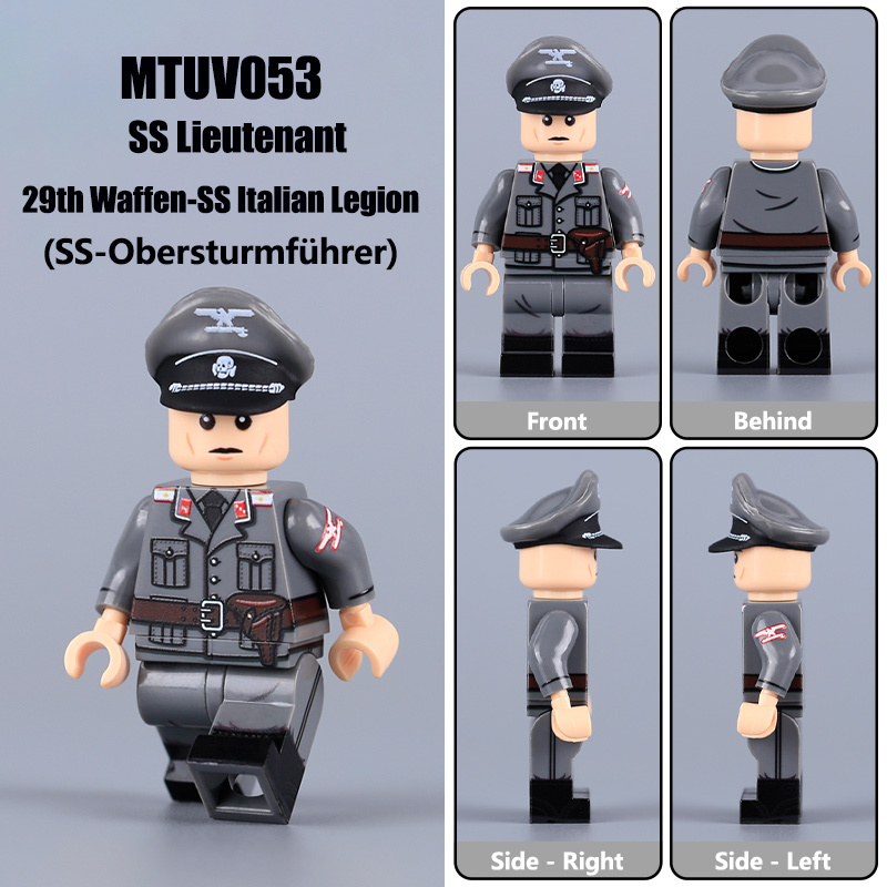 MTUV026 MTUV043 WW2 German Office Minifigs Building Blocks UV Printing Generaloberst Heinz Guderian trench coat  Soldier Bricks Toys