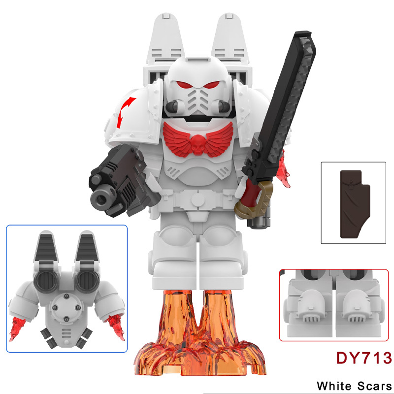 DY701-708 British Game Warhammer Blood Angels Minifigs Building Blocks Warrior Ultramarines Imperial Armour Helmet Toys Gift Boy