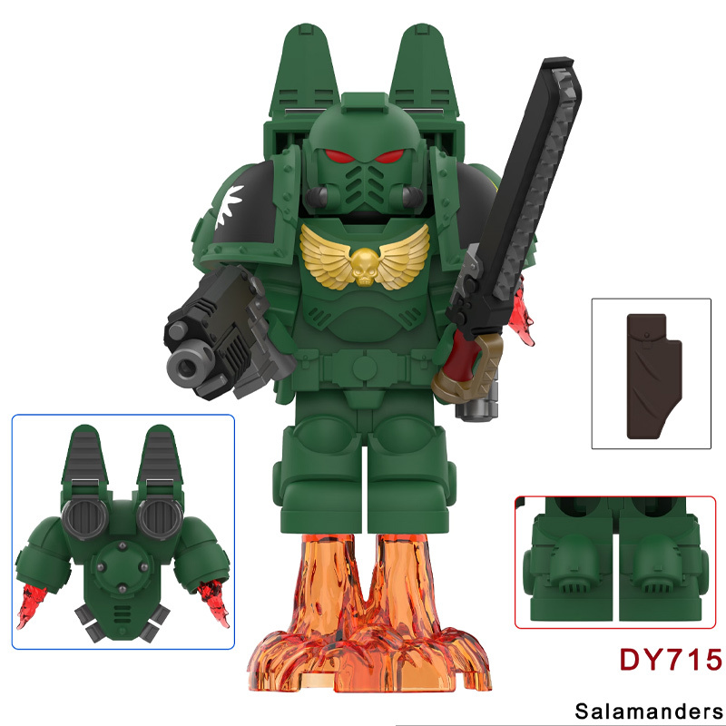 DY701-708 British Game Warhammer Blood Angels Minifigs Building Blocks Warrior Ultramarines Imperial Armour Helmet Toys Gift Boy