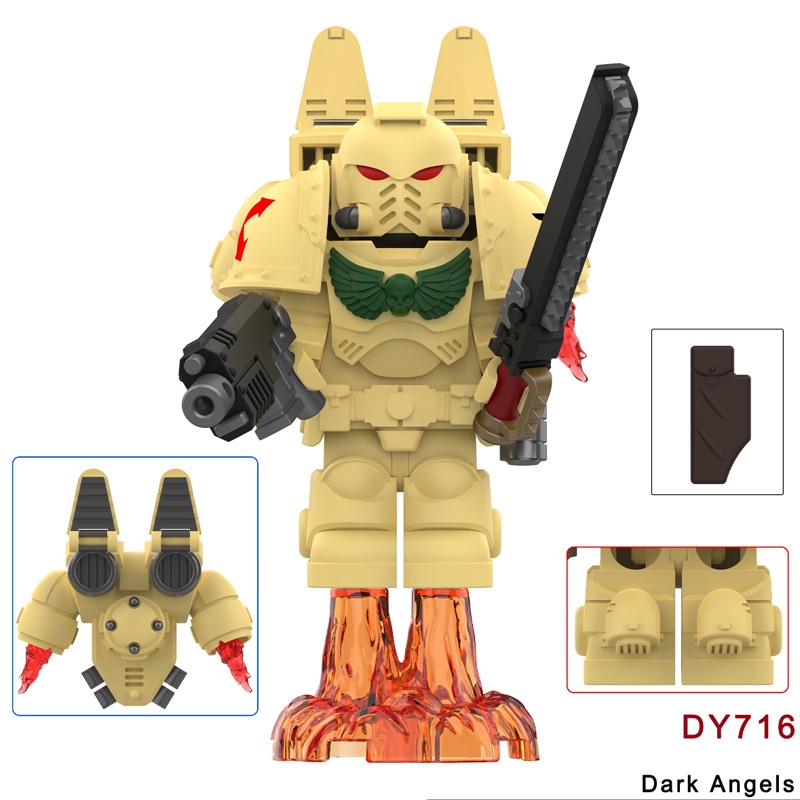 DY701-708 British Game Warhammer Blood Angels Minifigs Building Blocks Warrior Ultramarines Imperial Armour Helmet Toys Gift Boy