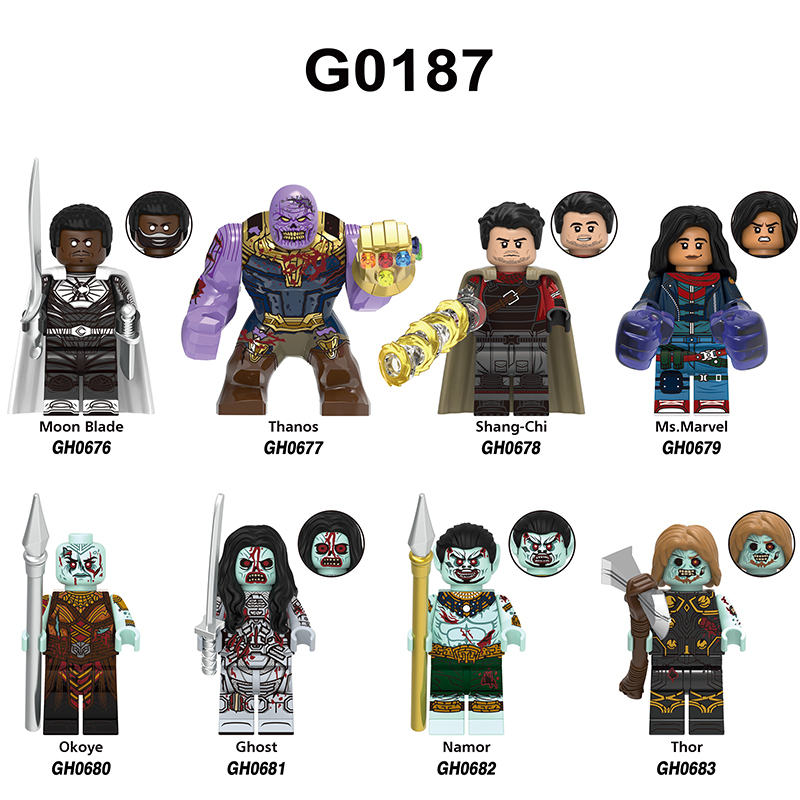 X0325 Halloween Super Heroes Marvel Avengers Zombie Minifigures Building Blocks Captain America Iron Man Falcon Doctor Strange Scarlet Witch Wasp Wong Hawkeye Action Mini Figures Assemble DIY MOC Bricks Educational Toys Gift for Children